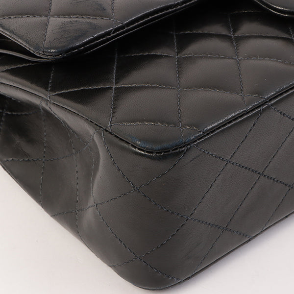 Chanel Around 2003 Made Classic Flap Chain Bag 25Cm Black/Beige
