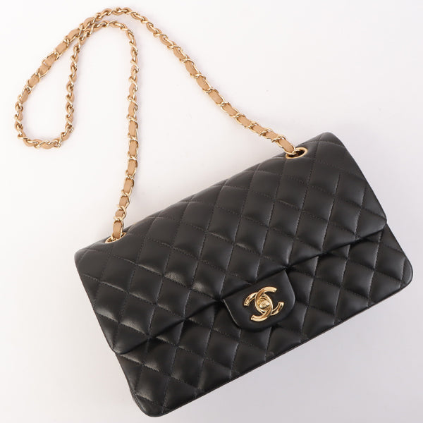 Chanel Around 2003 Made Classic Flap Chain Bag 25Cm Black/Beige