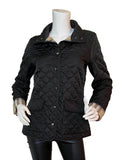 Burberry Brit Black Quilted Jacket w/Nova Plaid Lining sz Small