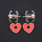 Chanel Heart Earrings in Pink and Red