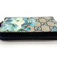 GUCCI GG SUPREME BLOOMS ZIP AROUND CARD CASE