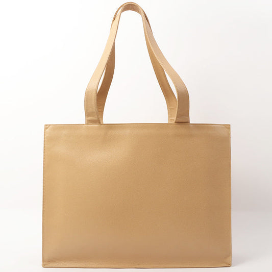 Chanel 1998 Made Caviar Skin Coco Mark Stitch Tote Bag Beige