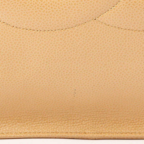 Chanel 1998 Made Caviar Skin Coco Mark Stitch Tote Bag Beige