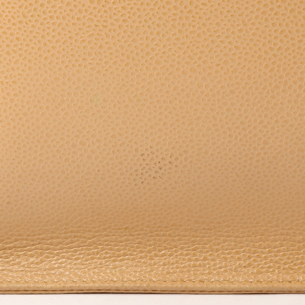 Chanel 1998 Made Caviar Skin Coco Mark Stitch Tote Bag Beige