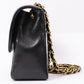 Chanel Around 1990 Made Edge Flap Turn-Lock Chain Bag With Pouch Black