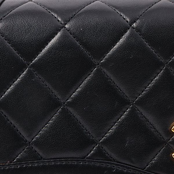 Chanel Around 1990 Made Edge Flap Turn-Lock Chain Bag With Pouch Black