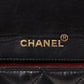 Chanel Around 1990 Made Edge Flap Turn-Lock Chain Bag With Pouch Black