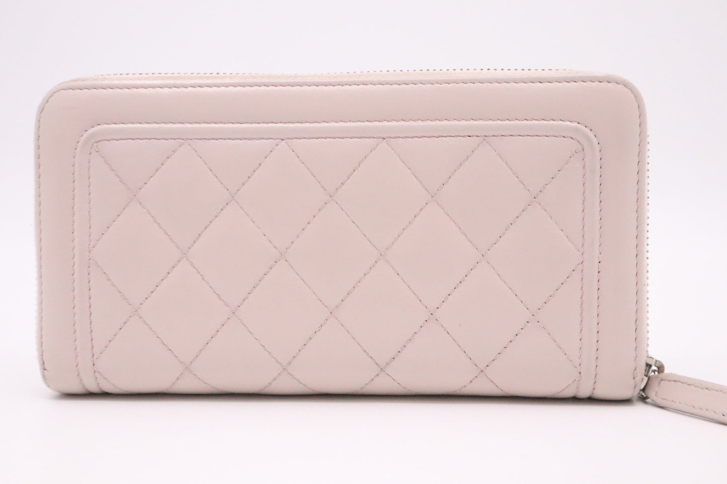 Chanel Long Wallet in Pink Matelassé Leather