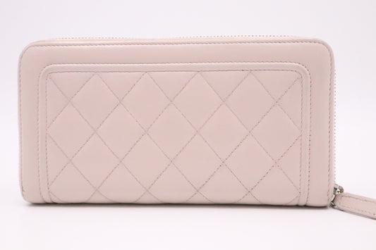 Chanel Long Wallet in Pink Matelassé Leather