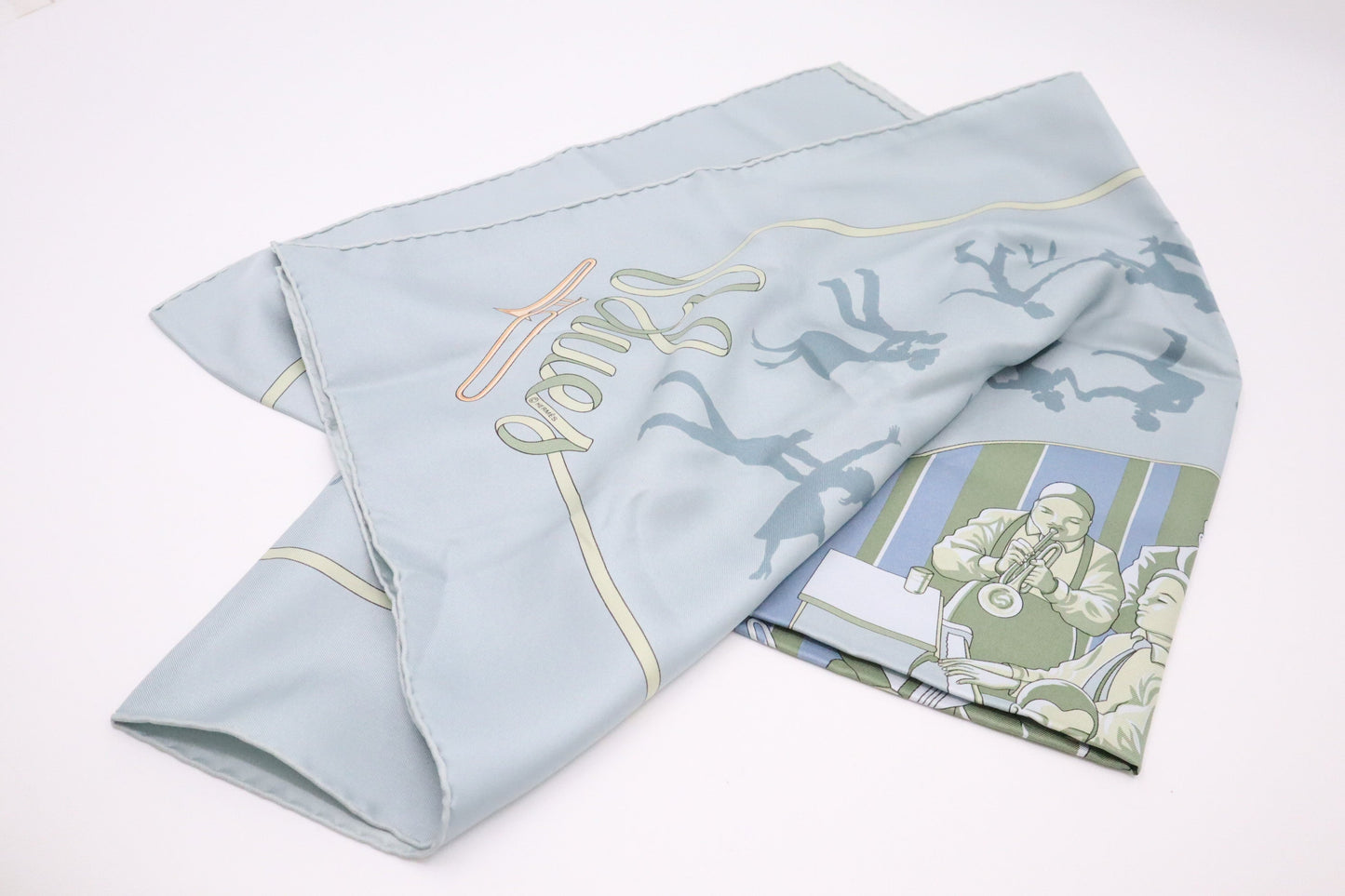 Hermes "Boogie Woogie" Carre 90 in Blue Silk