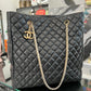 CHANEL QUILTED LEATHER VERTICAL SHOPPING TOTE BAG