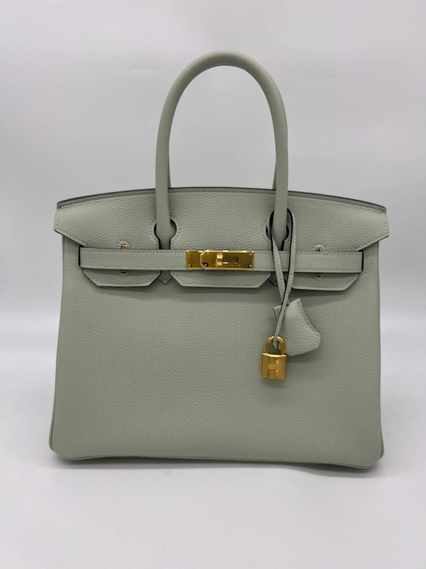 Luxury Hermes Birkin 30 Veau Togo Gris Neve Gold Hardware