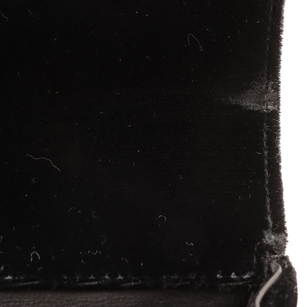 CHANEL Around 1992 Made Velour Classic Flap Top Handle Bag Mini Black