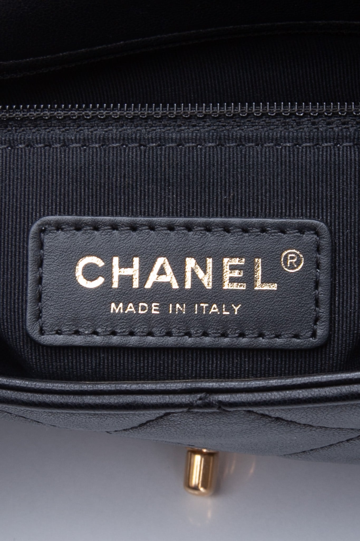 CHANEL Black Metal Quilted Lambskin Leather Mini Top Handle Square Flap Bag