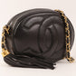CHANEL Around 1990 Made Big Cc Mark Stitch Fringe Mini Chain Bag Black