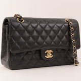 CHANEL Around 2002 Made Caviar Skin Classic Flap Chain Bag 25Cm Black