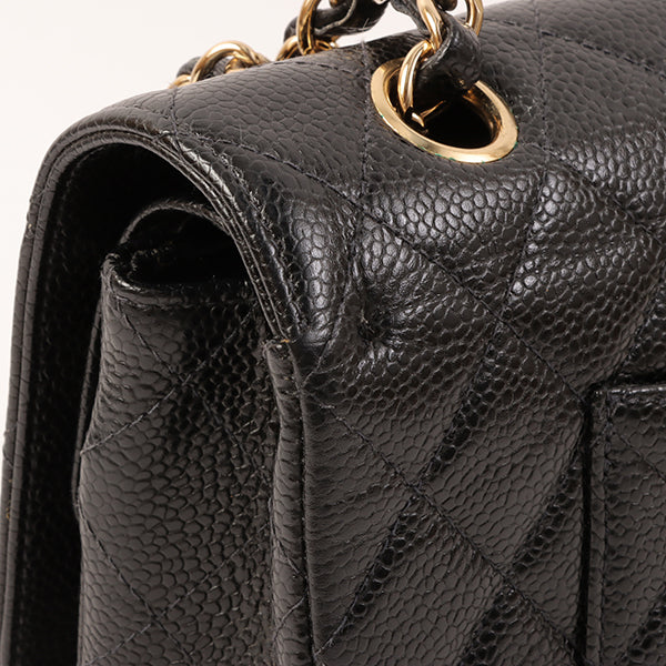 CHANEL Around 2002 Made Caviar Skin Classic Flap Chain Bag 25Cm Black