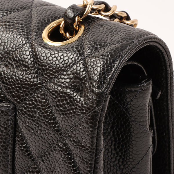 CHANEL Around 2002 Made Caviar Skin Classic Flap Chain Bag 25Cm Black