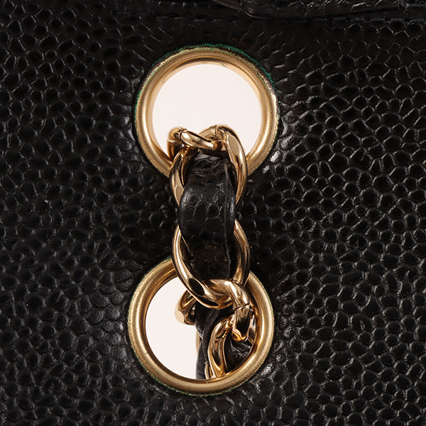 CHANEL Around 2002 Made Caviar Skin Classic Flap Chain Bag 25Cm Black