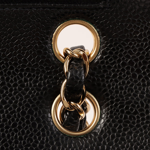 CHANEL Around 2002 Made Caviar Skin Classic Flap Chain Bag 25Cm Black