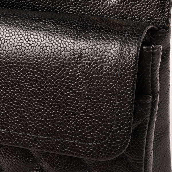 CHANEL Around 2002 Made Caviar Skin Classic Flap Chain Bag 25Cm Black