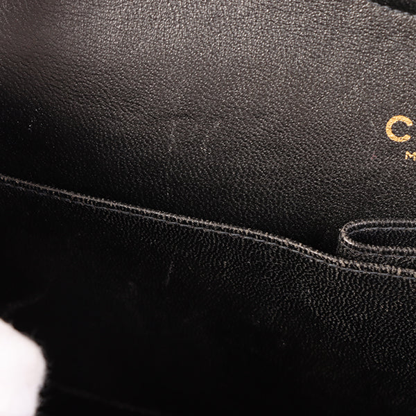 CHANEL Around 2002 Made Caviar Skin Classic Flap Chain Bag 25Cm Black