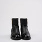 Chanel Black Tweed and Patent Leather CC Cap Toe Ankle Booties 38.5