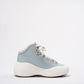 Chanel Light Blue/White Snow CC Logo Top Ankle Boots 39.5