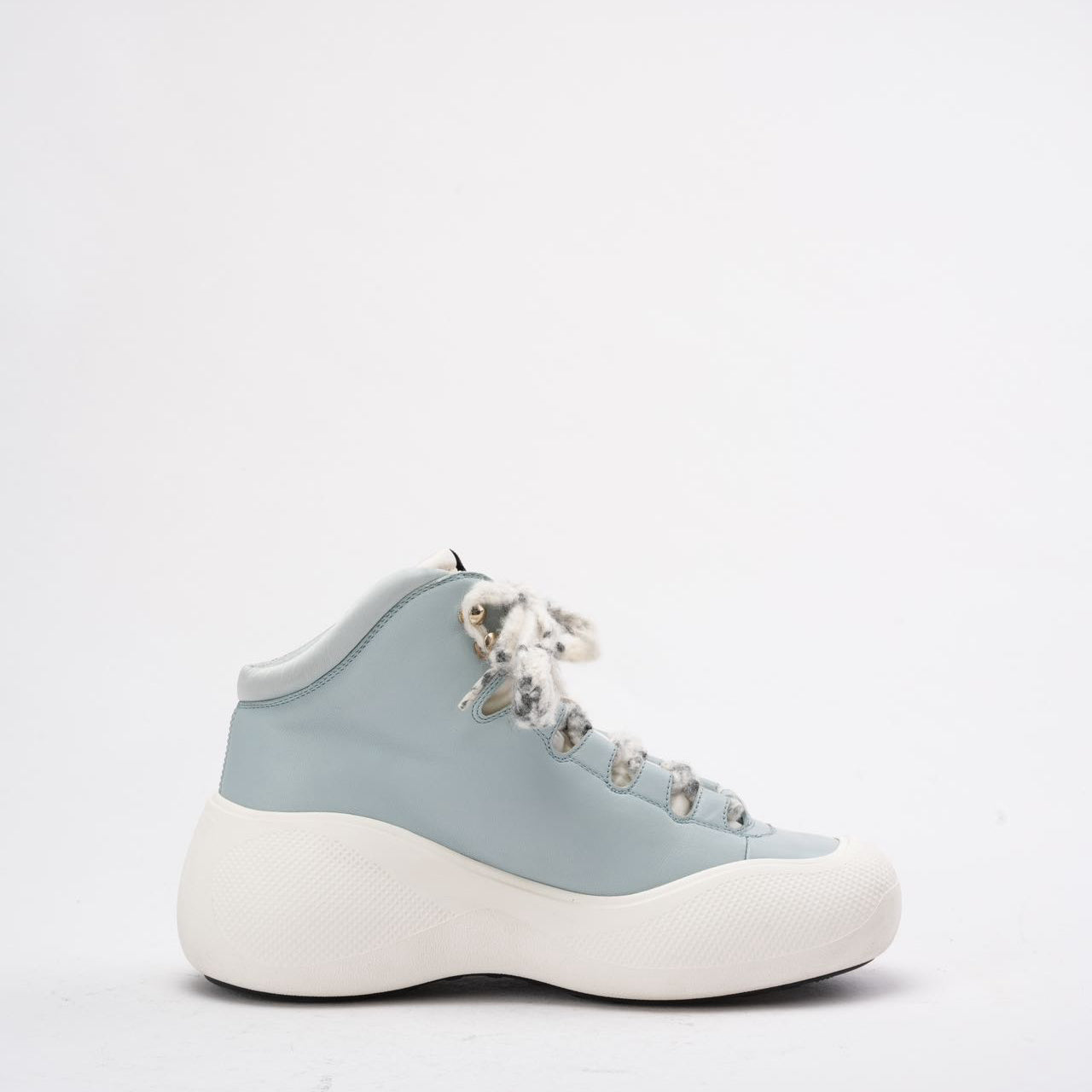 Chanel Light Blue/White Snow CC Logo Top Ankle Boots 39.5