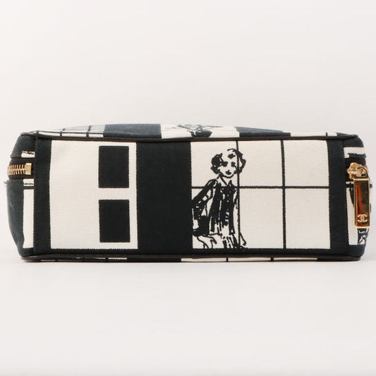 Chanel Around 2003 Made Windows Line Pouch Black