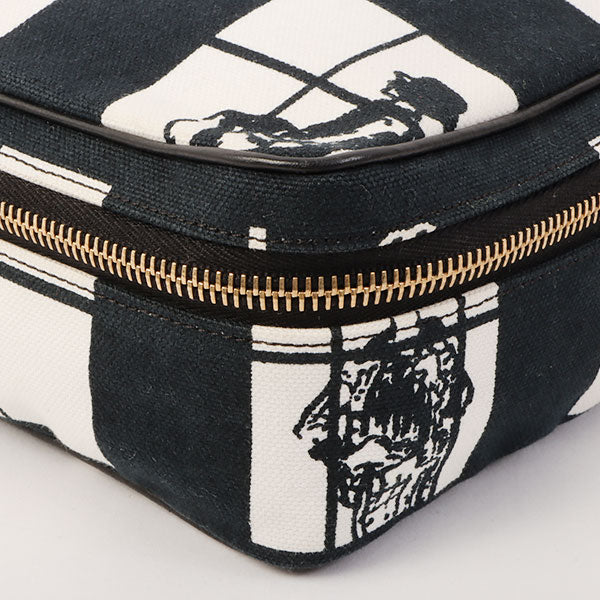 Chanel Around 2003 Made Windows Line Pouch Black