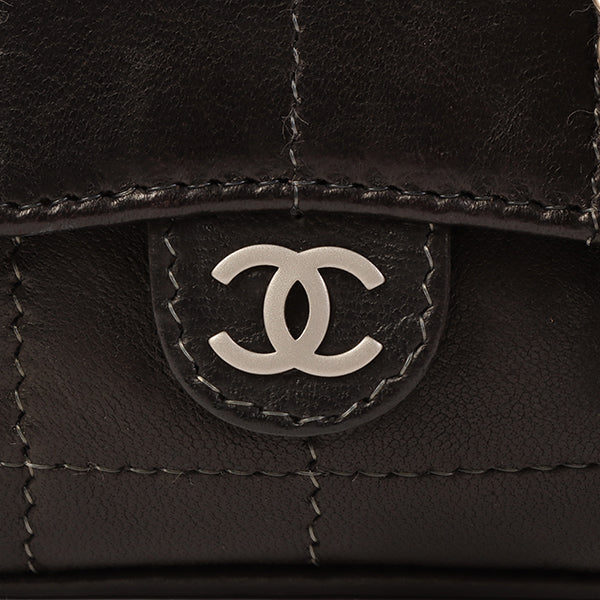 Chanel Around 2000 Made Chocolate Bar Cc Mark Plate Micro Chain Bag Black
