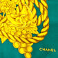 CHANEL GREEN FOLIAGE SILK SCARF