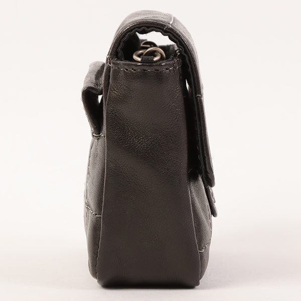 Chanel Around 2000 Made Chocolate Bar Cc Mark Plate Micro Chain Bag Black