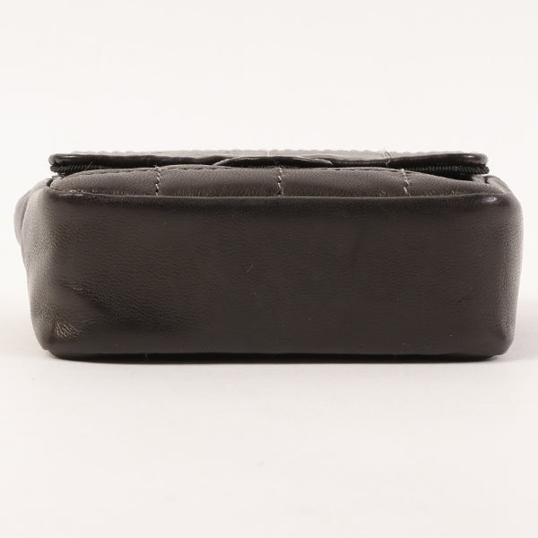 Chanel Around 2000 Made Chocolate Bar Cc Mark Plate Micro Chain Bag Black