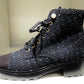 Chanel Tweed Patent Calfskin Pearl Combat Short Boots