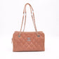 Chanel French Riviera Chain Shoulder Bag in Brown Caviar Matelassé Leather