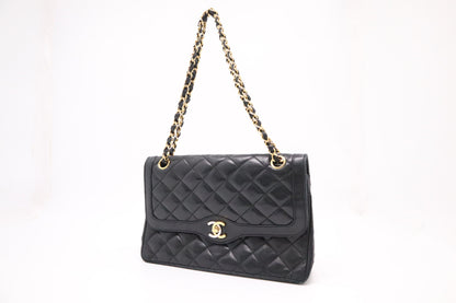 Chanel Medium Paris Double in Black Matelassé Leather