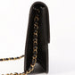 Chanel Around 1998 Made Cc Mark Plate Chain Bag Black