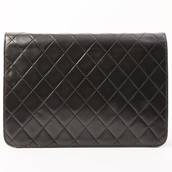 Chanel Around 1998 Made Cc Mark Plate Chain Bag Black