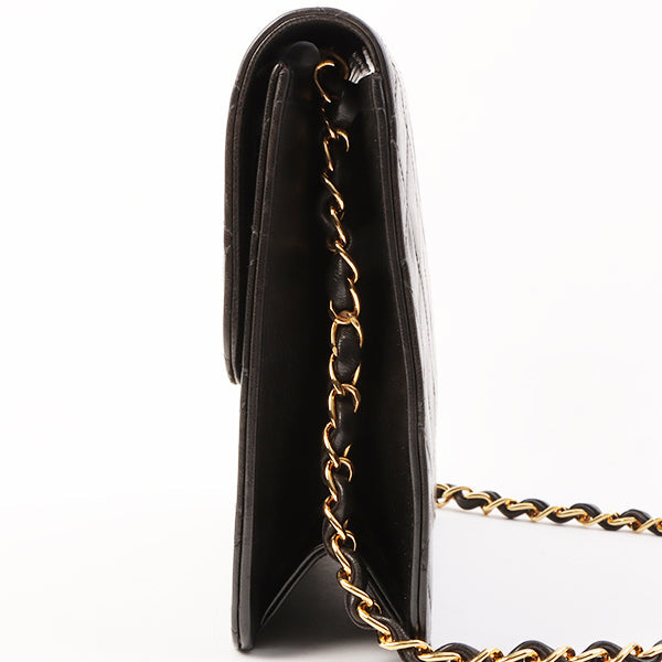 Chanel Around 1998 Made Cc Mark Plate Chain Bag Black