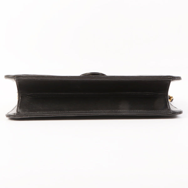 Chanel Around 1998 Made Cc Mark Plate Chain Bag Black