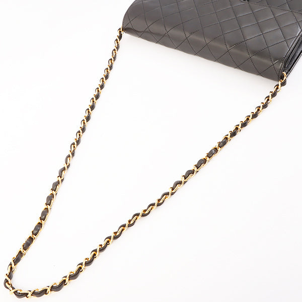 Chanel Around 1998 Made Cc Mark Plate Chain Bag Black