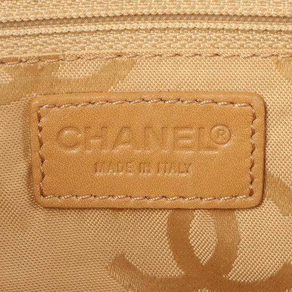 Chanel Around 2000 Made Cc Mark Plate Chain Shoulder Bag Beige