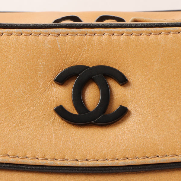Chanel Around 2000 Made Cc Mark Plate Chain Shoulder Bag Beige