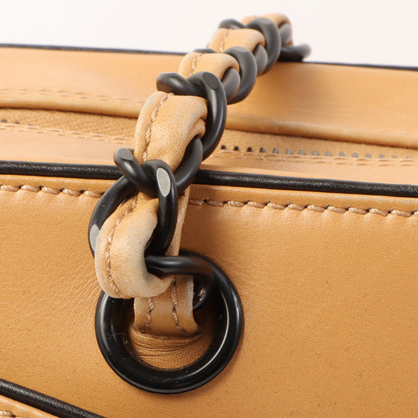 Chanel Around 2000 Made Cc Mark Plate Chain Shoulder Bag Beige