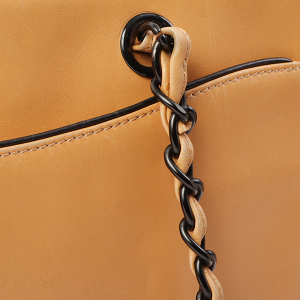Chanel Around 2000 Made Cc Mark Plate Chain Shoulder Bag Beige