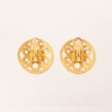 CHANEL 1995 Made Round Cutout Cc Mark Earrings