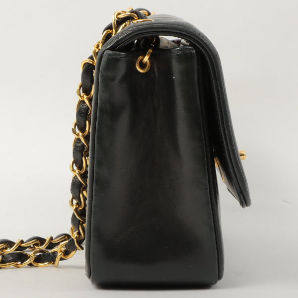 Chanel Around 2000 Made Mademoiselle Stitch Turn-Lock Chain Bag Black