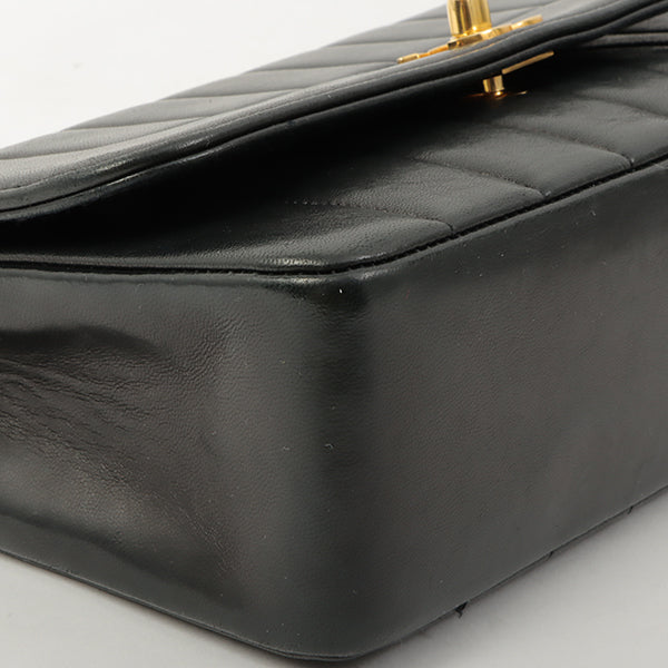 Chanel Around 2000 Made Mademoiselle Stitch Turn-Lock Chain Bag Black